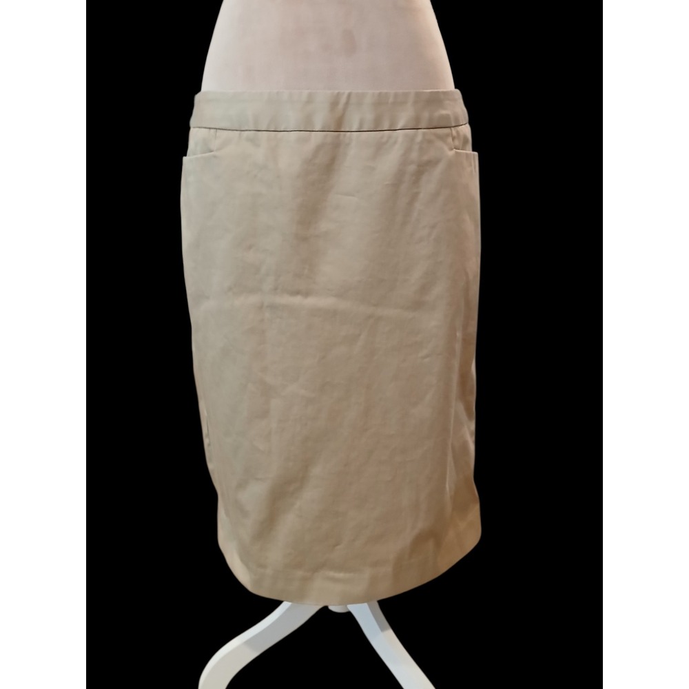 Dockers Collection Womens Tan Khaki Pencil Skirt Size 12 Stretch Knee Length